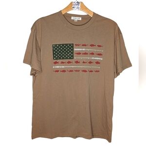 Clover + Pine Men's fish and rod flag short sleeve graphic T-shirt